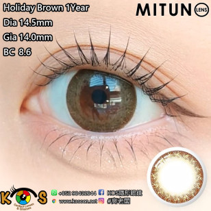 Mitunolens Holiday Brown ホリデーブラウン 1年用 14.5mm